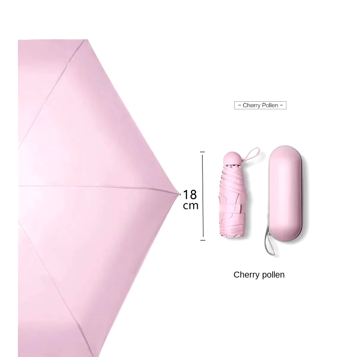 Capsule Umbrella Portable Mini Sunshade Sunscreen Rain Umbrella Black Rubber Alloy Handle Foldable Sun Rain Dual Use